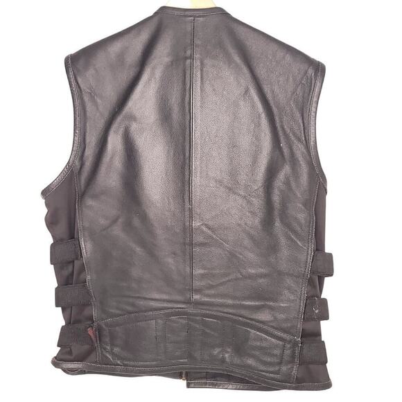 Jackets 4 Bikes Men's Motorcycle Vest Leather Dual Concealed Carry Pockets - Picture 4 of 8